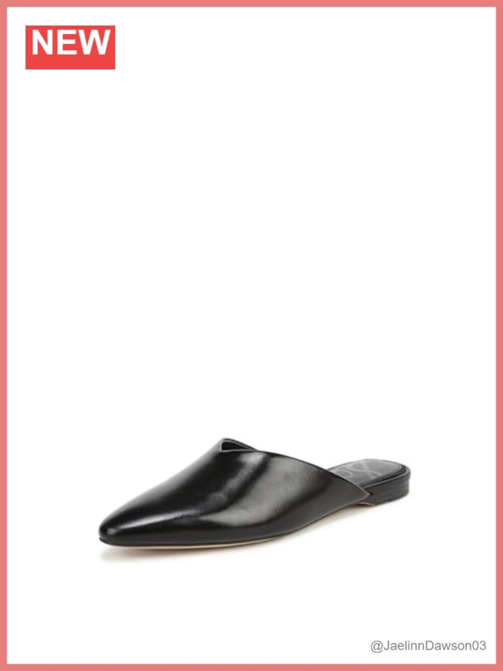 Leather Pointed Toe Mule Slip-On Flat